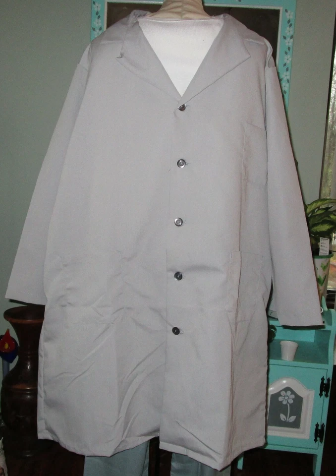Best Medical L/S Men Lab Coat Button 3 Pocket 42" Length Gray Size 2X & 3X - Image 1 of 4