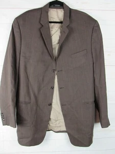 Chaqueta de traje de 3 botones de tweed marrón de Calvin Klein para hombre - Imagen 1 de 6
