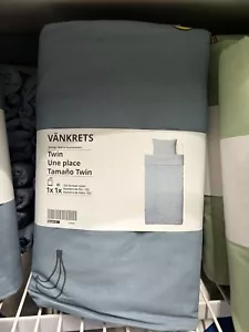 IKEA VANKRETS TWIN DUVET banana pattern blue COVER AND PILLOWCASE - Picture 1 of 8