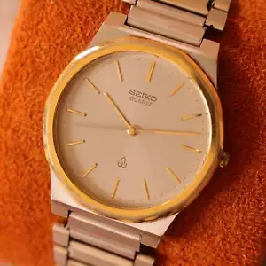 Retro Seiko Two Tone Watch - Grey Dial Cut Bezel - 6030-7060 - 1980 - Picture 1 of 7