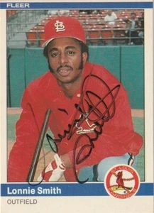 LONNIE SMITH ST. LOUIS CARDINALS SIGNED 1984 FLEER #335 - Picture 1 of 1
