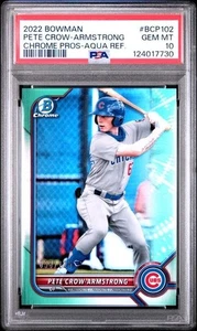 Pete Crow-Armstrong 222 Bowman Chrome Aqua Refractor 98/125 #BCP102 PSA 10 - Picture 1 of 2