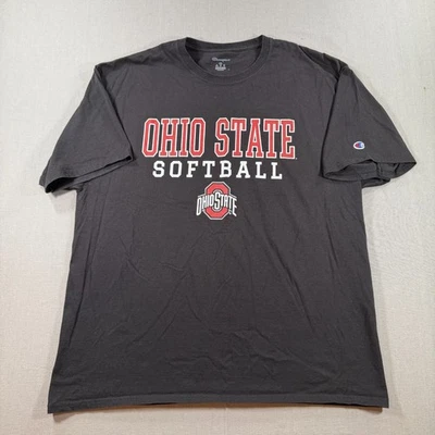 Camiseta masculina de softbol Champion Ohio State Buckeyes 2XL preta universidade Y2K - Imagem 1 de 4