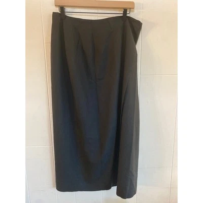 August Silk 100% seda falda cruzada negra Foto 1 de 3