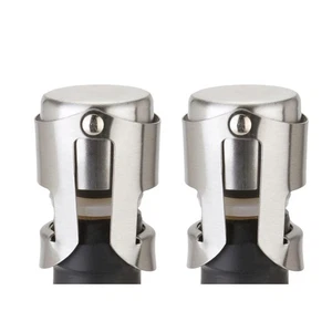 2 Stainless Steel Champagne Stoppers Champagne Bottle Stoppers Crisper Sto hot' - Picture 1 of 12