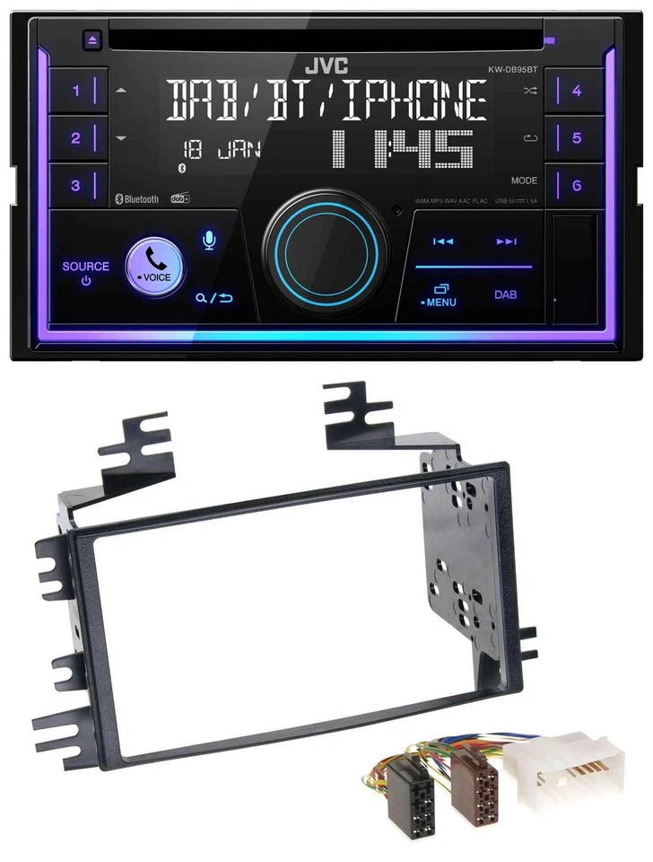 JVC MP3 USB 2DIN DAB Bluetooth CD Autoradio für Kia Rio Rio5 Sportage Hyundai Ac - Bild 1 von 4