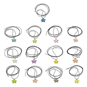 Flower Pendant Necklace for Women Handmade Acrylic Chain Choker Chains Necklaces - Picture 1 of 11