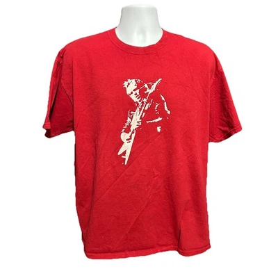 Camisa Steve Howe Hombre XL Roja Manga Corta Cuello Redondo Frontal Gráfico Foto 1 de 4