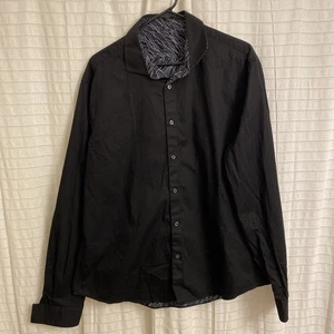 Hombre Negro Abotonable XL Reversible Abstracto - Imagen 1 de 4