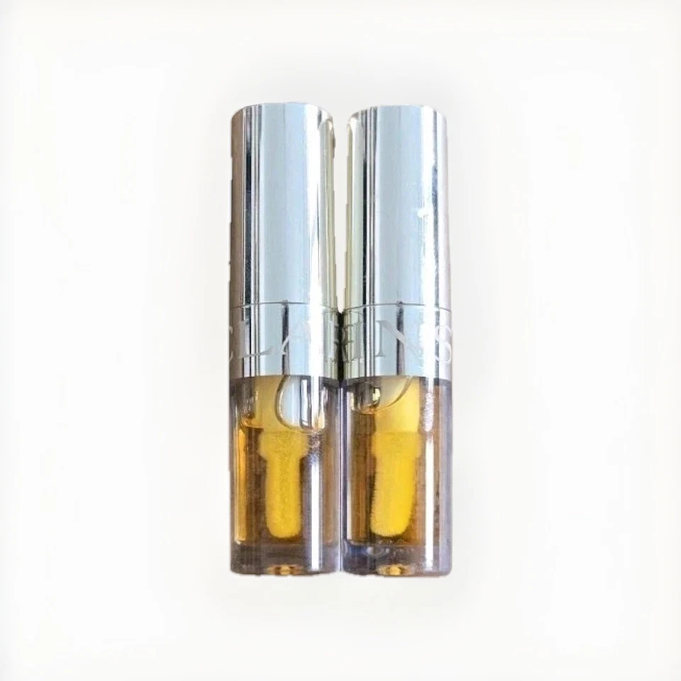 Clarins Lip Oil Travel size Mini Gloss Balm 2x 1.4ml = 2.8ml 01 HONEY New