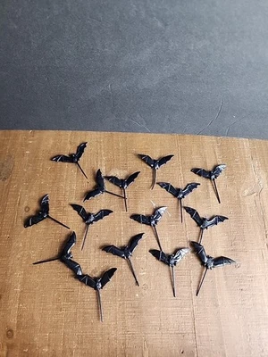 15 VTG Halloween Cupcake Cup Cake Picks Toppers Black Bat Hong Kong 2.5"  - Image 1 of 4