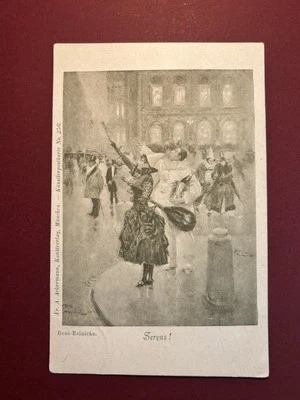 Vintage Halloween Postcard 1893 R. Reinicke Halloween Party Masks Black 374 - Image 1 of 4