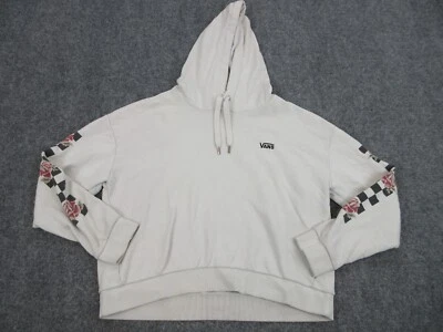 Vans Sweater Womens Adult Large White Cropped Skate Skater Hoodie Sweatshirt - Image 1 of 4