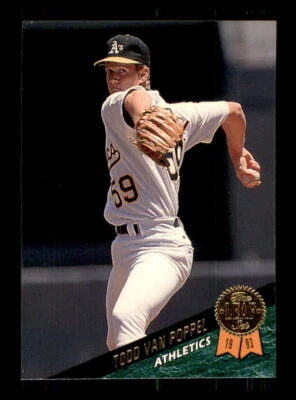 1993 Baseball 1993 Leaf Todd Van Poppel Oakland Athletics #448 1 - Image 1 of 2