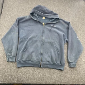 Vintage Carhartt Full Zip Hoodie Herren Blau Faded Stained Workwear Taschen - Bild 1 von 15