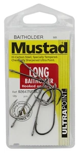 Mustad Long Baitholder Fishing Hook Size 4 - Ultrapoint - Chemically Sharpened - Picture 1 of 2