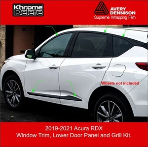 Complete Chrome Delete Vinyl Overlay for the 2019-2022 Acura RDX (Glossy Black) - Bild 1 von 4