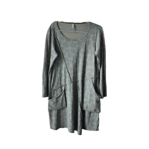 Cynthia Ashby Dot Grey Dress Lagenlook Size Small - Picture 1 of 10