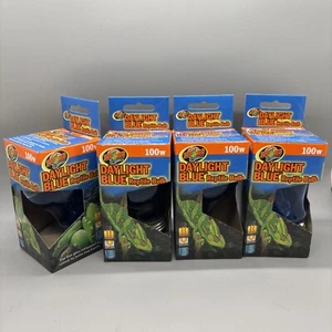 4/Pk Zoo Med DB-100 Daylight Blue Reptile Bulb 100w True Blue Glass - Picture 1 of 6