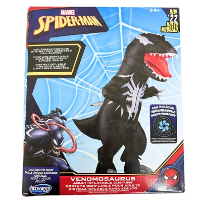 Fantasia de Halloween dinossauro inflável adulto Venomosaurus Spiderman Jazwares, nova na caixa - Imagem 1 de 3