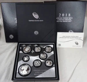 2018 Limited Edition Silver Proof Set US Mint 8 Coins OGP American Silver Eagle - Picture 1 of 10