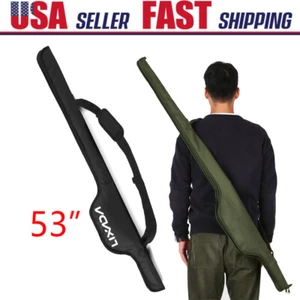 Lixada 53 Inch Fishing Rod Bag Portable Folding Fishing Pole Cover Bag B9E1 - Picture 1 of 12