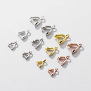925 Sterling Silver Prong Pinch Bail for  Stone Crystal Earrings Pendant A2895 - Picture 1 of 10