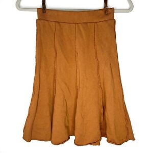 Mimobee Rust Brown A-Line Flare Midi Skirt Exposed Seems Girl’s Size 14