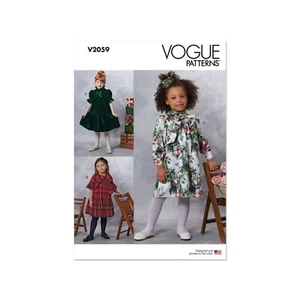 Vogue modello taglio V2059 - abito - vestito bambina con colletto a fiocco - Foto 1 di 10
