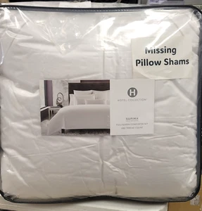 Hotel Collection Supima Cotton 680 TC Queen Comforter White- Missing Shams New - Picture 1 of 6