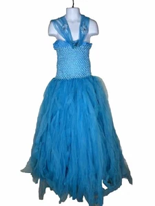 Girl's Blue Butterfly Tutu Dress Children's Fairy Princess Dress sz 6-8 - Picture 1 of 7