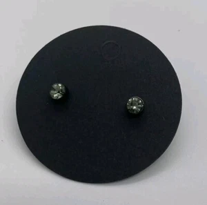 Stud Earrings Black Gray Rhinestone Metal  - Picture 1 of 5
