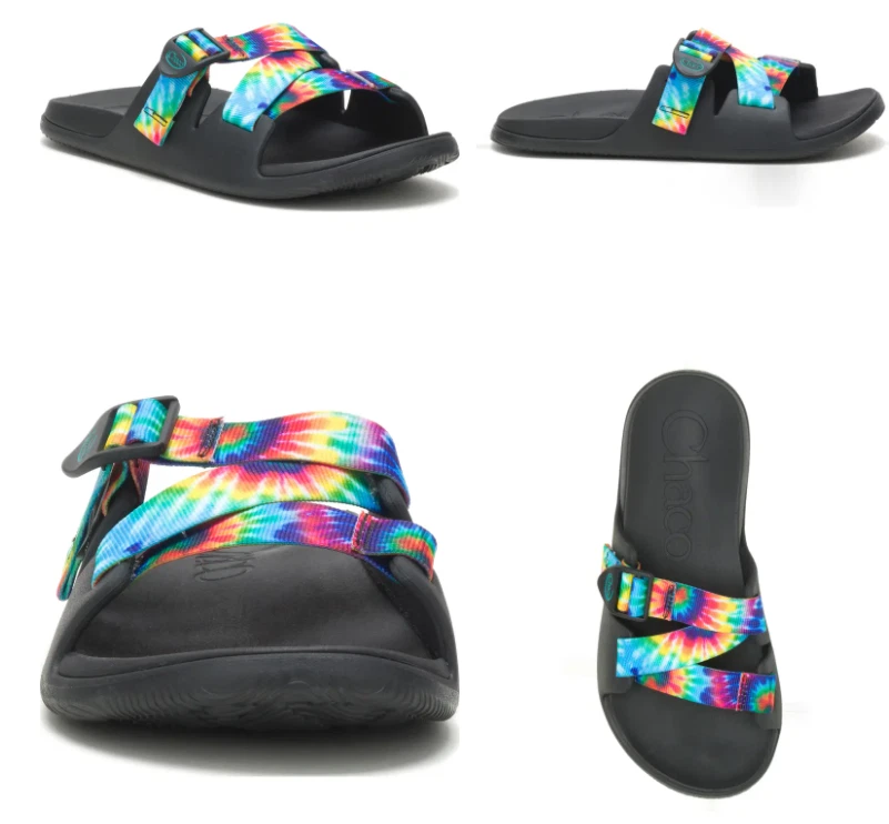 Chaco Chillos 滑动深色领带染料舒适凉鞋男式美国尺码 7-15 全新带盒!!! — 第 1/1 张图片