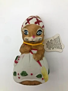 Vintage Hand Crafted Bisque Porcelain Bunny Critter Bells Jasco 4.5" x 2.5" - Picture 1 of 7