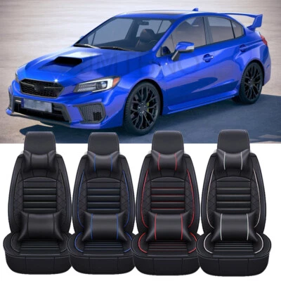 For Subaru WRX STI 5-Seats Car Seat Covers Luxury Leather Front + Rear Cushion - Image 1 of 4