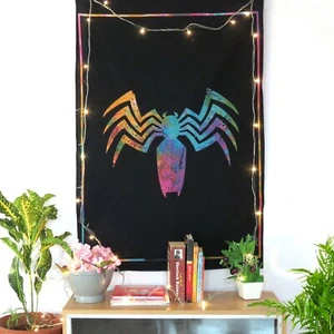 Home Decor Wall Hanging Tapestry Tie Dye Spider Print Boho Home Decor Tapestries - Picture 1 of 8