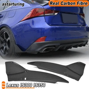 For LEXUS IS350 Sedan 17-18 REAL Carbon Rear Bumper Lip Splitter Flaps Spoiler  - Picture 1 of 11