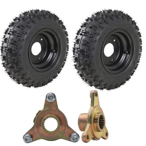 2PCS 4.10-6 Tyre Rim+Rear Axle Wheel Hub 3 Stud ATV Quad Go Kart Buggy Dirt Bike - Picture 1 of 9