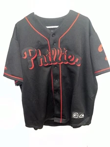 Philadelphia Phillies Allen iverson baseball jersey #3 majestic stitched XXL Blk - Picture 1 of 5