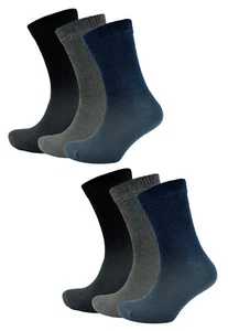 6 Pairs Light Soft Elasticated Fit Cotton Rich Mens Diabetic Socks - Picture 1 of 2