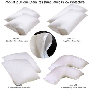 Set of 2 Stain Resistant Pillow Protectors V Boomerang - Picture 1 of 2