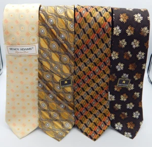 NWT Lot of 4 ~ 100% Silk STACY ADAMS Men's Ties Business Classic Cocktail -EF865 - Picture 1 of 7