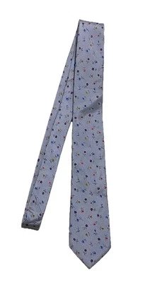 Corbata delgada PAUL SMITH gris seda para hombre. Floral. Hecho en Italia. Ec Foto 1 de 4