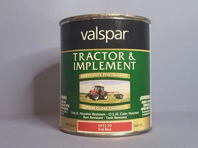 Valspar 拖拉机及实施高光泽珐琅漆 ~ Frd 红色 4432-20 1QT 全新 — 第 1/4 张图片