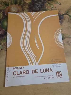 Guitarra Clásica Mario Parodi Claro De Luna De Debussy Partituras Extremadamente Raras Foto 1 de 2