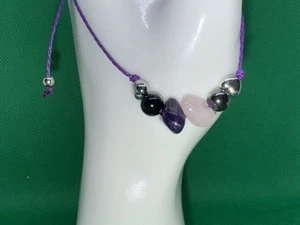 Handgefertigtes Perlenarmband gleitende Heilsteine "Empath Schutz" US-Verkäufer - Bild 1 von 3