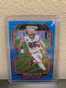 2021 Panini Prizm Blue Wave Prizm /199 George Kittle #54 San Francisco 49ers - Picture 1 of 2