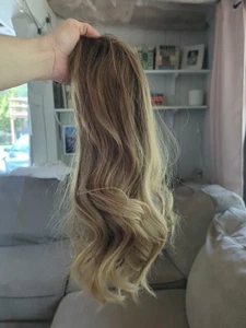 20" Bronde Blonde Light Brown Balayage Madison Hair Luxury Lace Top Wig Small - Picture 1 of 24