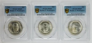 1948-P,D,S 50c Booker T Washington Commemoratives PCGS 65/66/65 Gem Coins C2636 - Picture 1 of 8