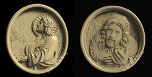 2 Pc 3D STL Model Jesus Prayer for CNC Aspire Artcam 3D Printer Engraver Carving - Picture 1 of 3